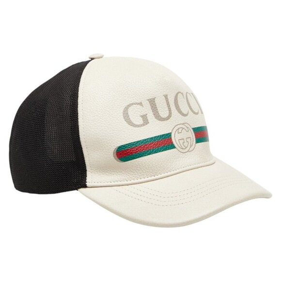 Gucci Logo Cap Baseball Cap Size XL 60 cm Ivory Multicolor